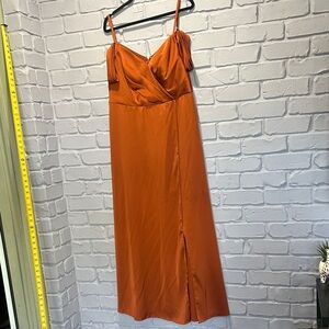 NWOT Azazie Burnt Orange Maxi Dress size A16